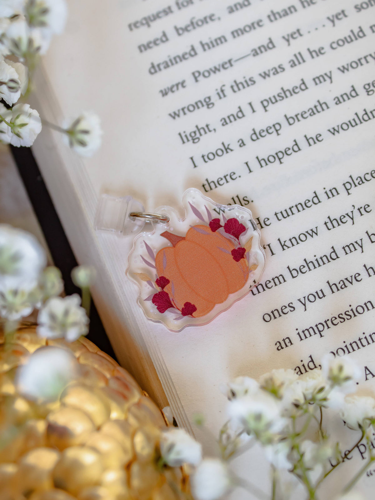 Autumn Pumpkin Acrylic USB-C Dust Plug Kindle Charm
