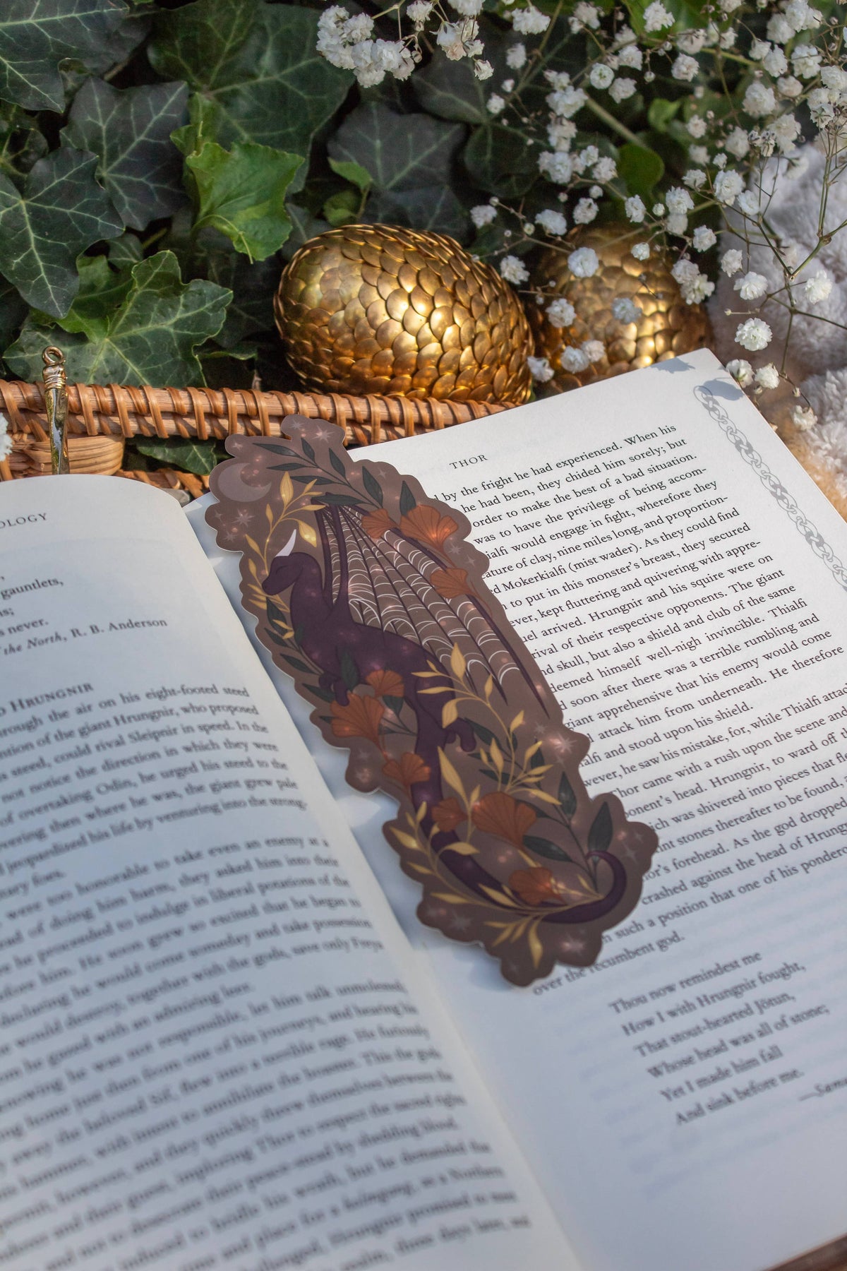 Spooky Spiderweb Wings Dragon Halloween Die-Cut Bookmark