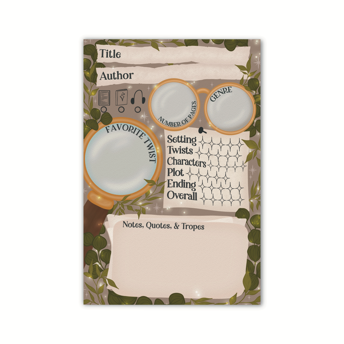 4x6 Book Review Post-it Notepad | Mystery Reader