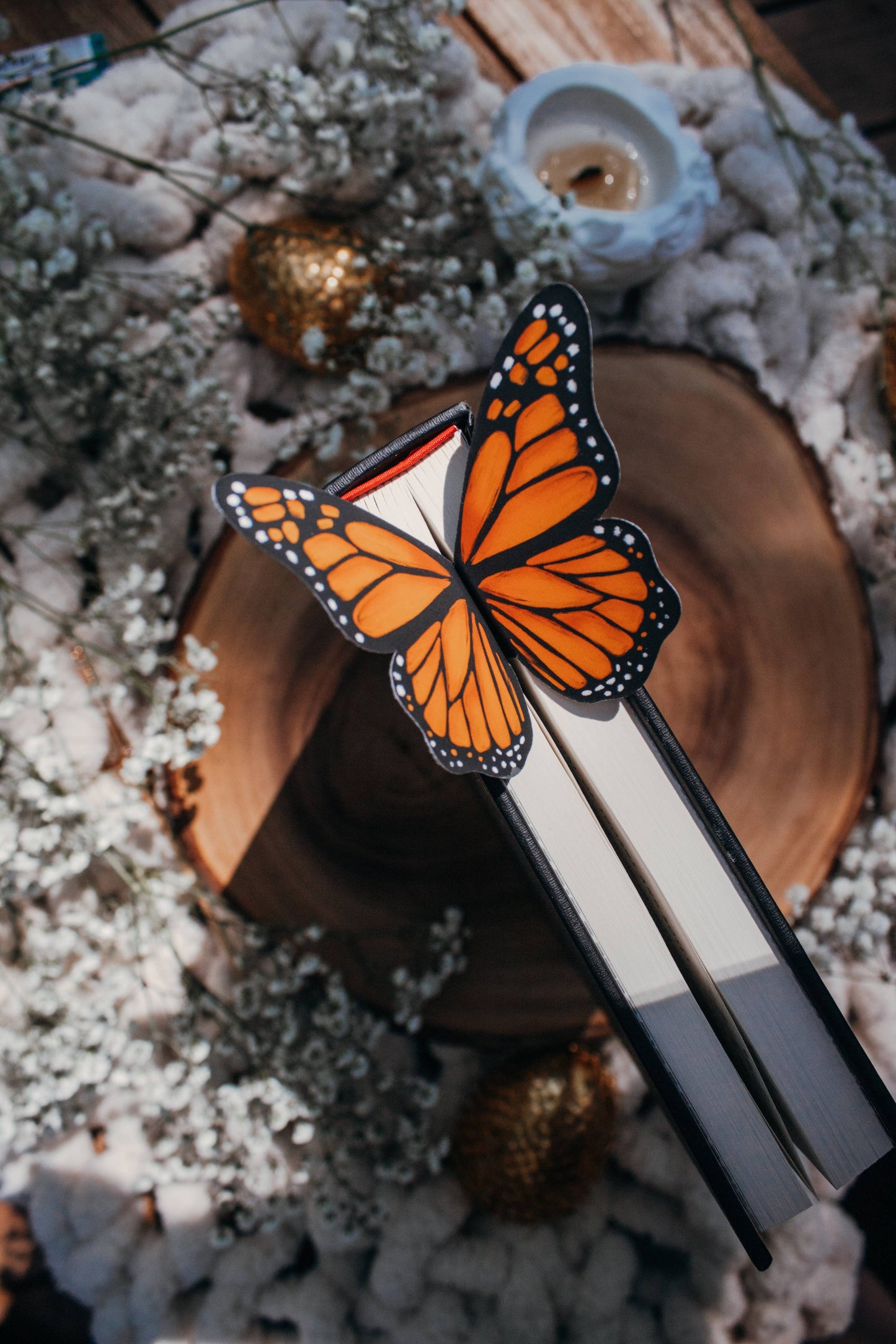 3D Monarch Butterfly Wings Die-Cut Bookmark