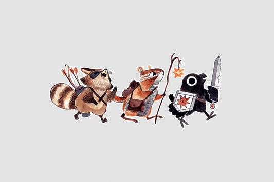 Adventuring party - Raccoon and Crow - D&D - DND - Dungeons 