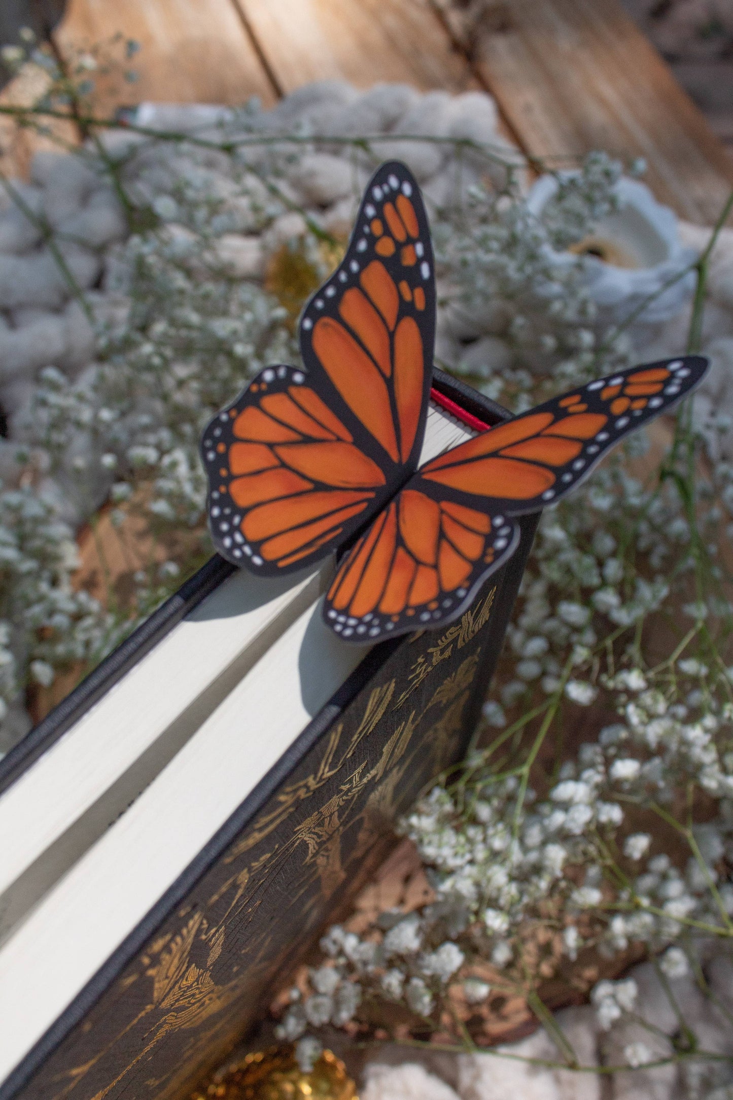 3D Monarch Butterfly Wings Die-Cut Bookmark
