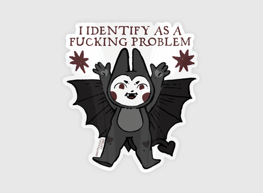 Goth Cute Bat Sticker | Funny Chaotic Kewpie Art