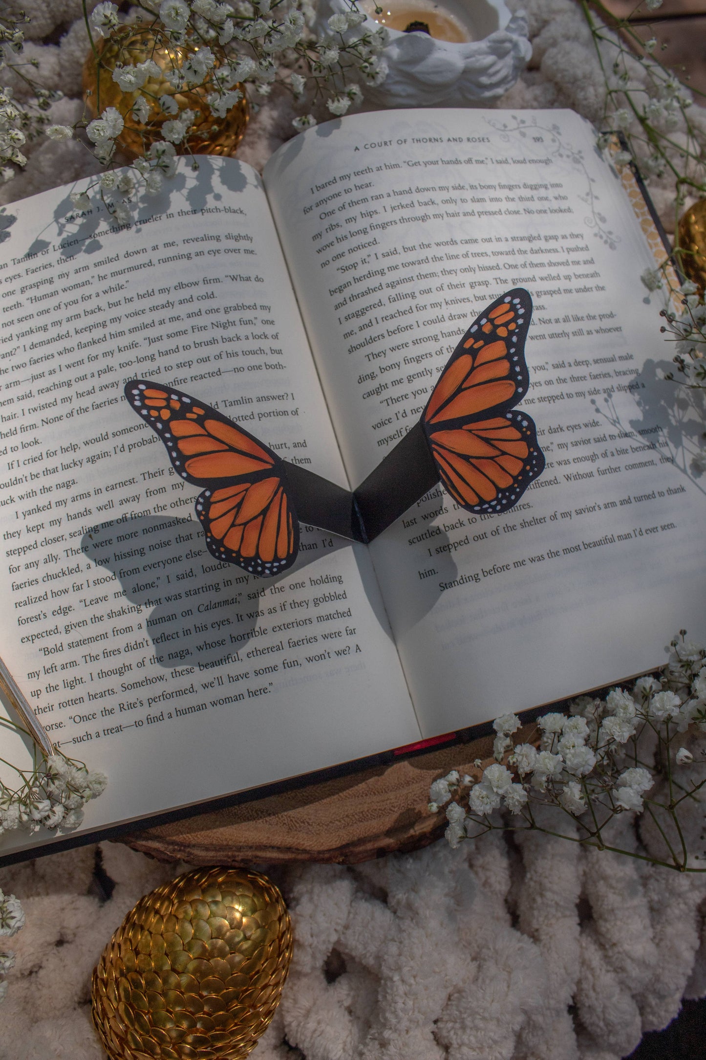 3D Monarch Butterfly Wings Die-Cut Bookmark