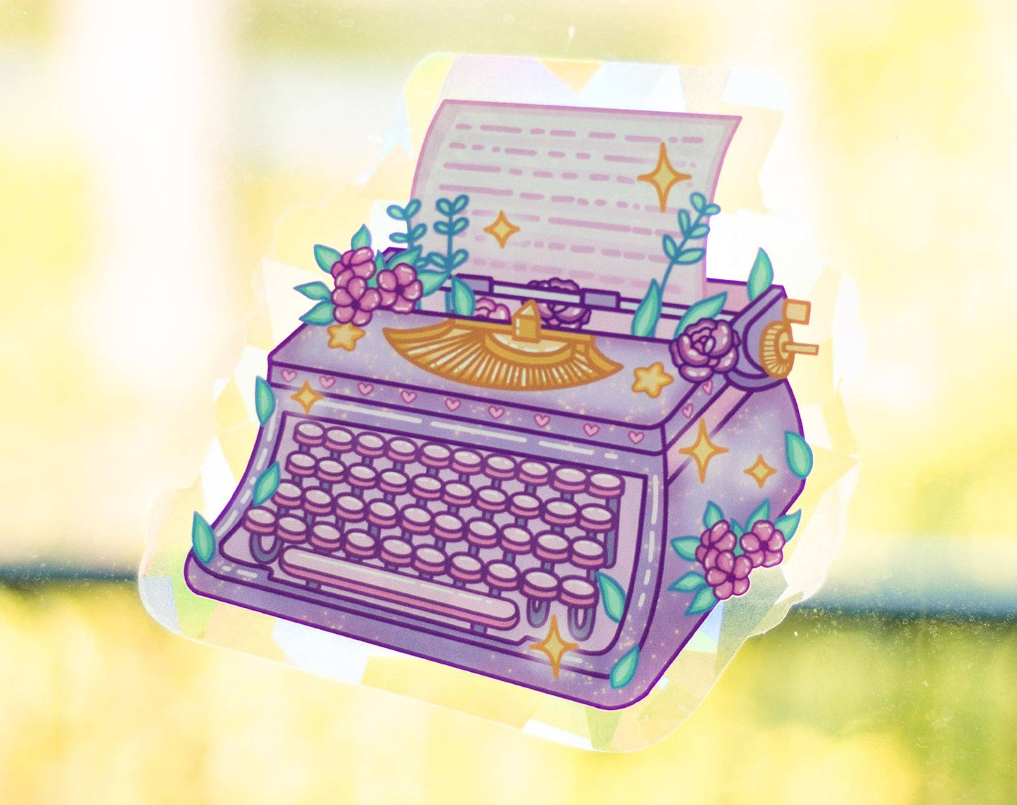 Typewriter Suncatcher Sticker