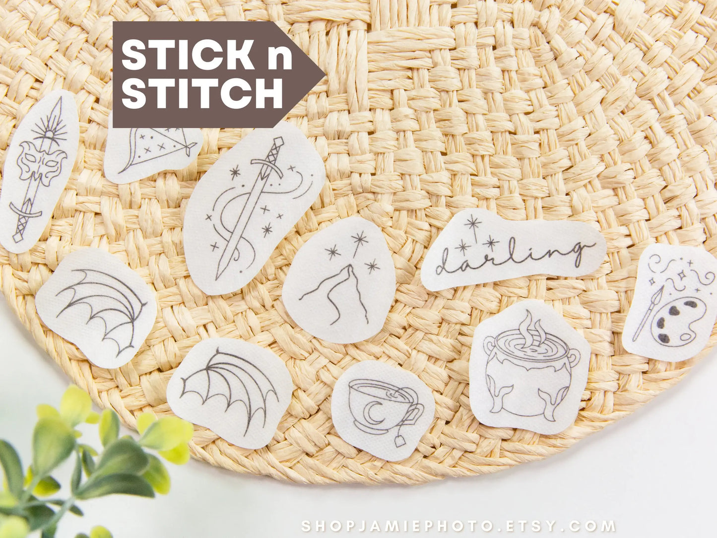 ACOTAR Embroidery Stick n Stitch Pack, Water Soluble Designs