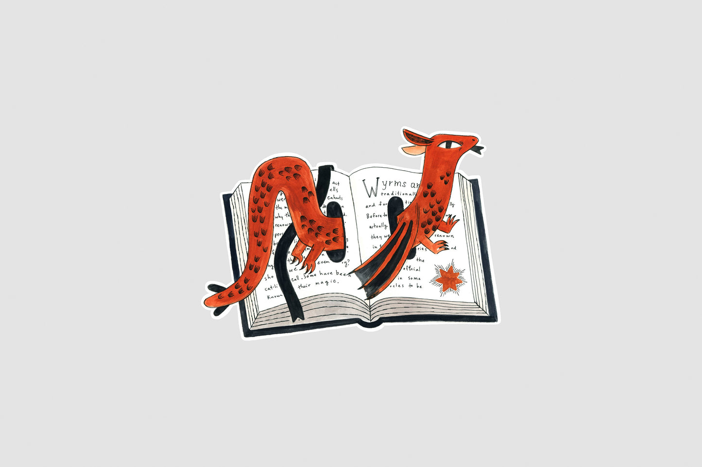 Book Wyrm - Book Worm - DND - Bookstore - Library Sticker