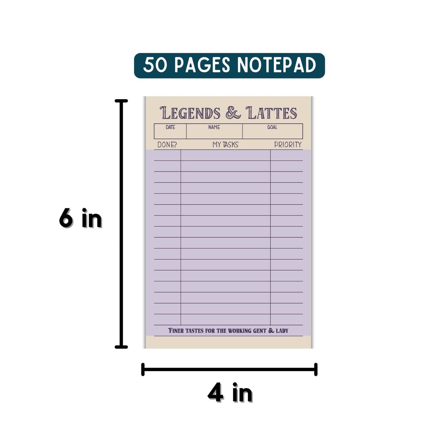 Legends & Lattes To-Do List Notepad - 4x6"