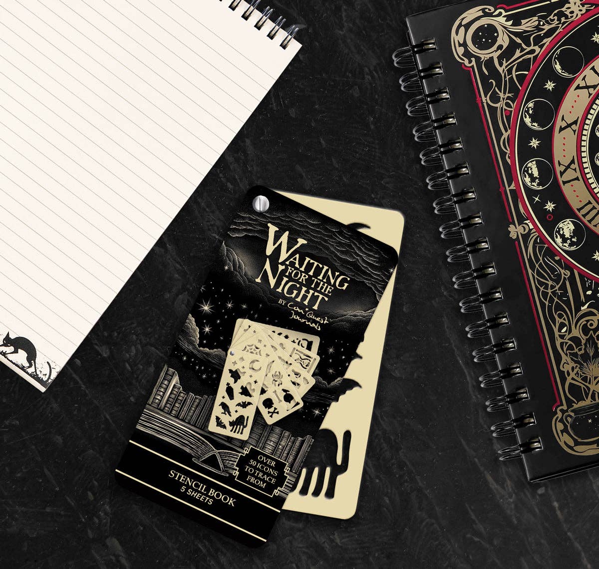 Waiting for the Night Stencil Book (5-Page) (Original Artwork)