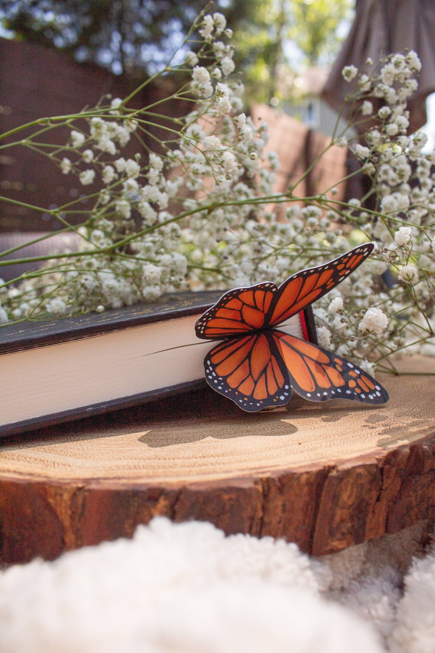 3D Monarch Butterfly Wings Die-Cut Bookmark