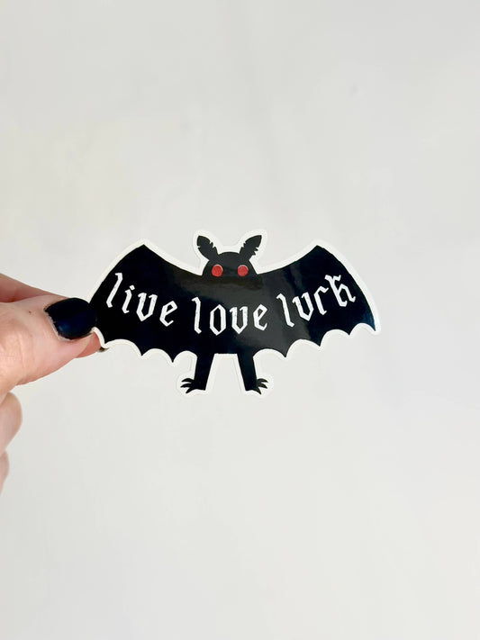 Live Love Lurk - Mothman sticker