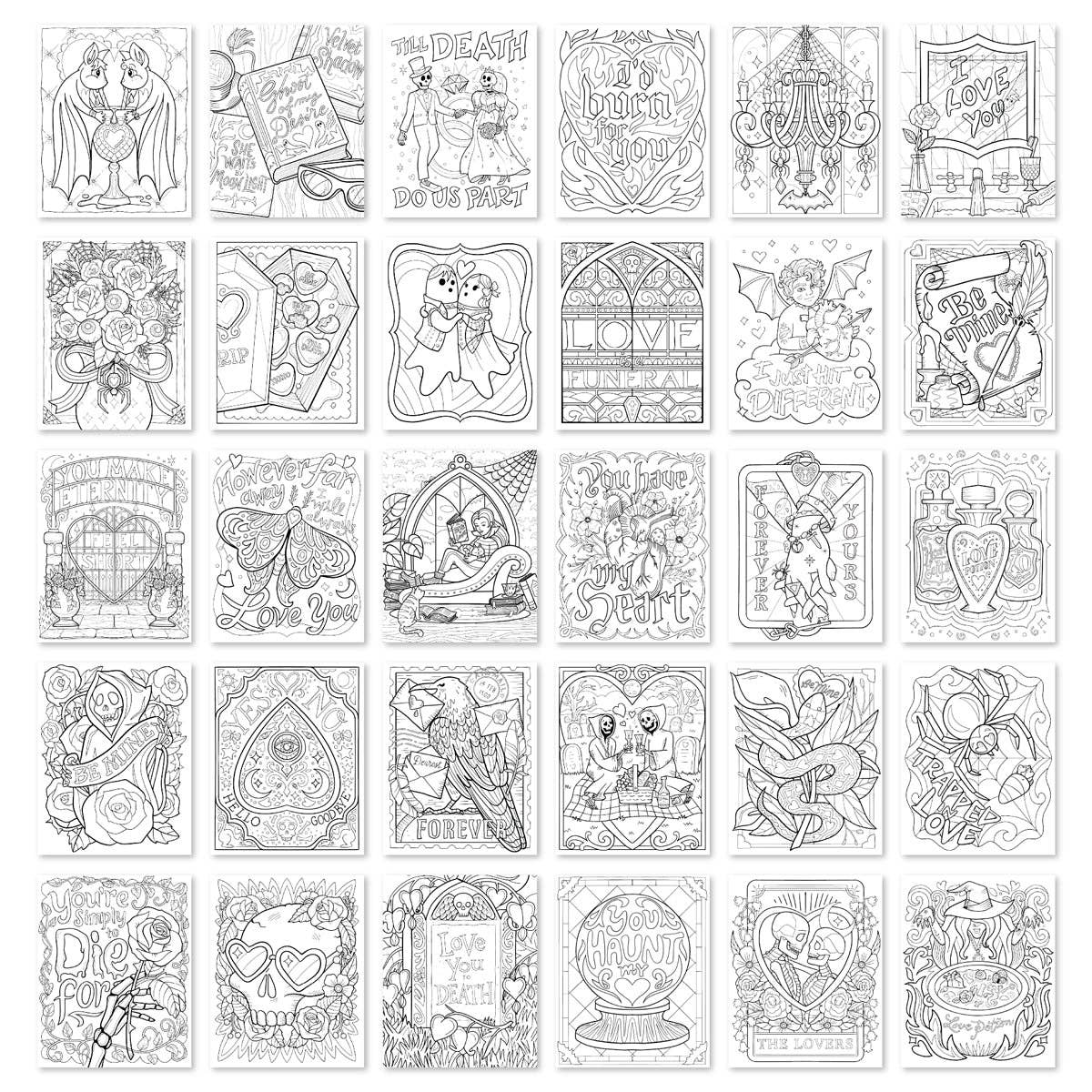 Waiting for the Night Gothic Love Coloring Book (Original Artwork)