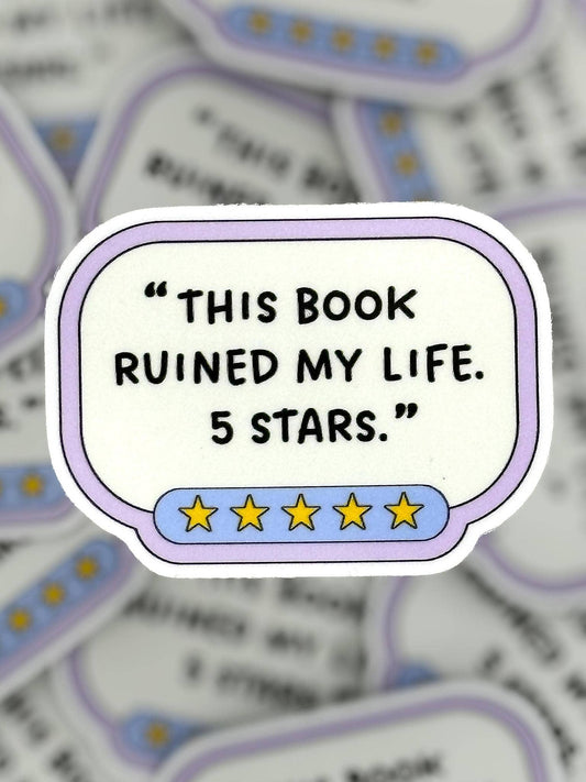 5 Star Book Review Waterproof Vinyl Sticker