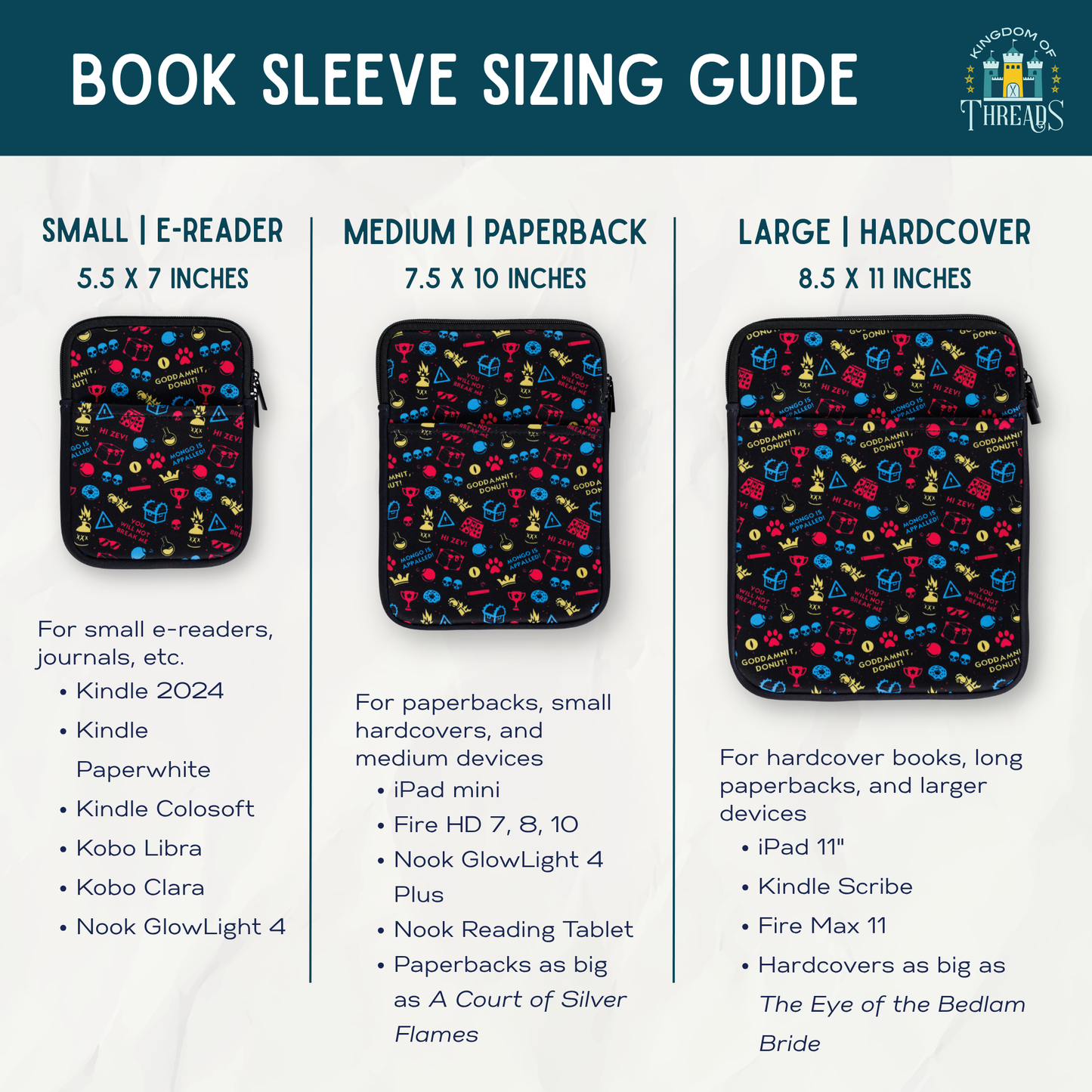 Dragon Trio Book Sleeve | Fourth Wing