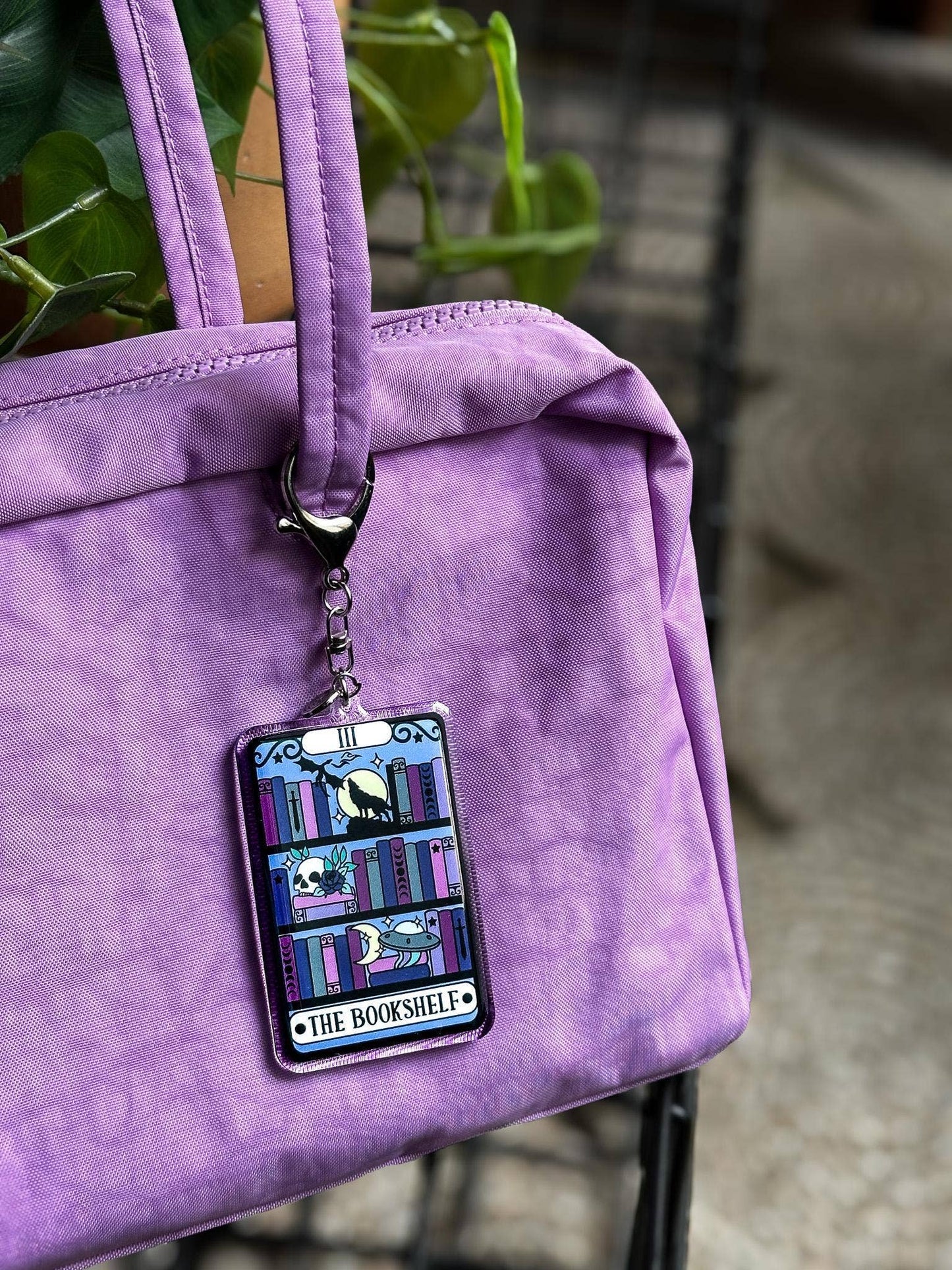 The Bookshelf Tarot Card Acrylic Bag Charm