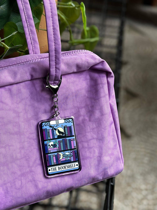 The Bookshelf Tarot Card Acrylic Bag Charm