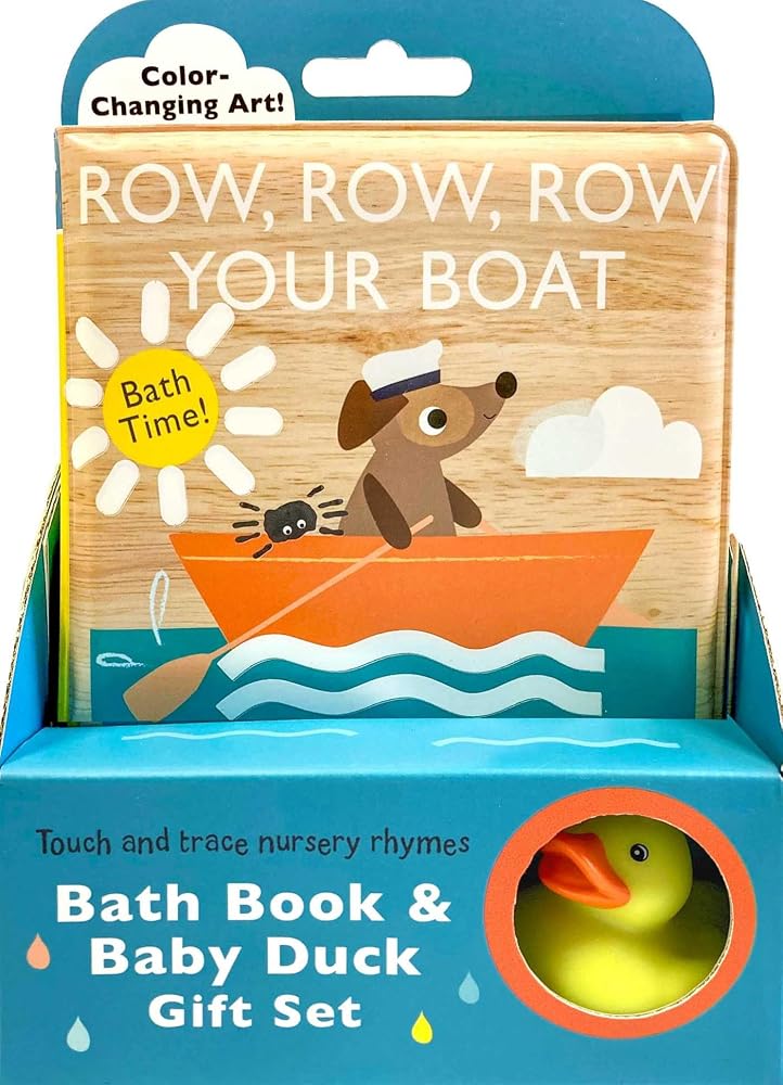 Touch and Trace Nursery Rhymes: Row, Row, Row Your Boat Bath Book & Baby Duck Gift Set cover image