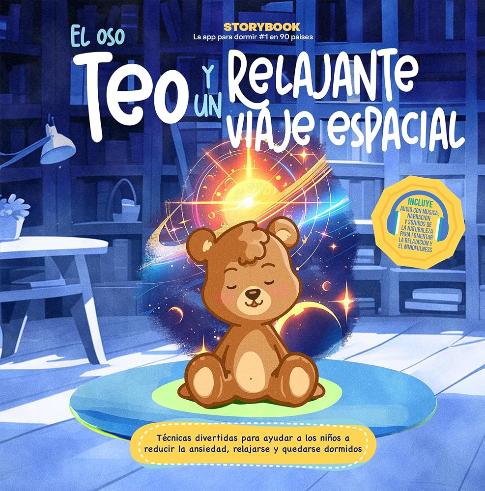 El oso Teo y un relajante viaje espacial: Técnicas divertidas para ayudar a los niños a reducir la ansiedad, relajarse y dormir mejor (Storybook) (Spanish Edition) cover image