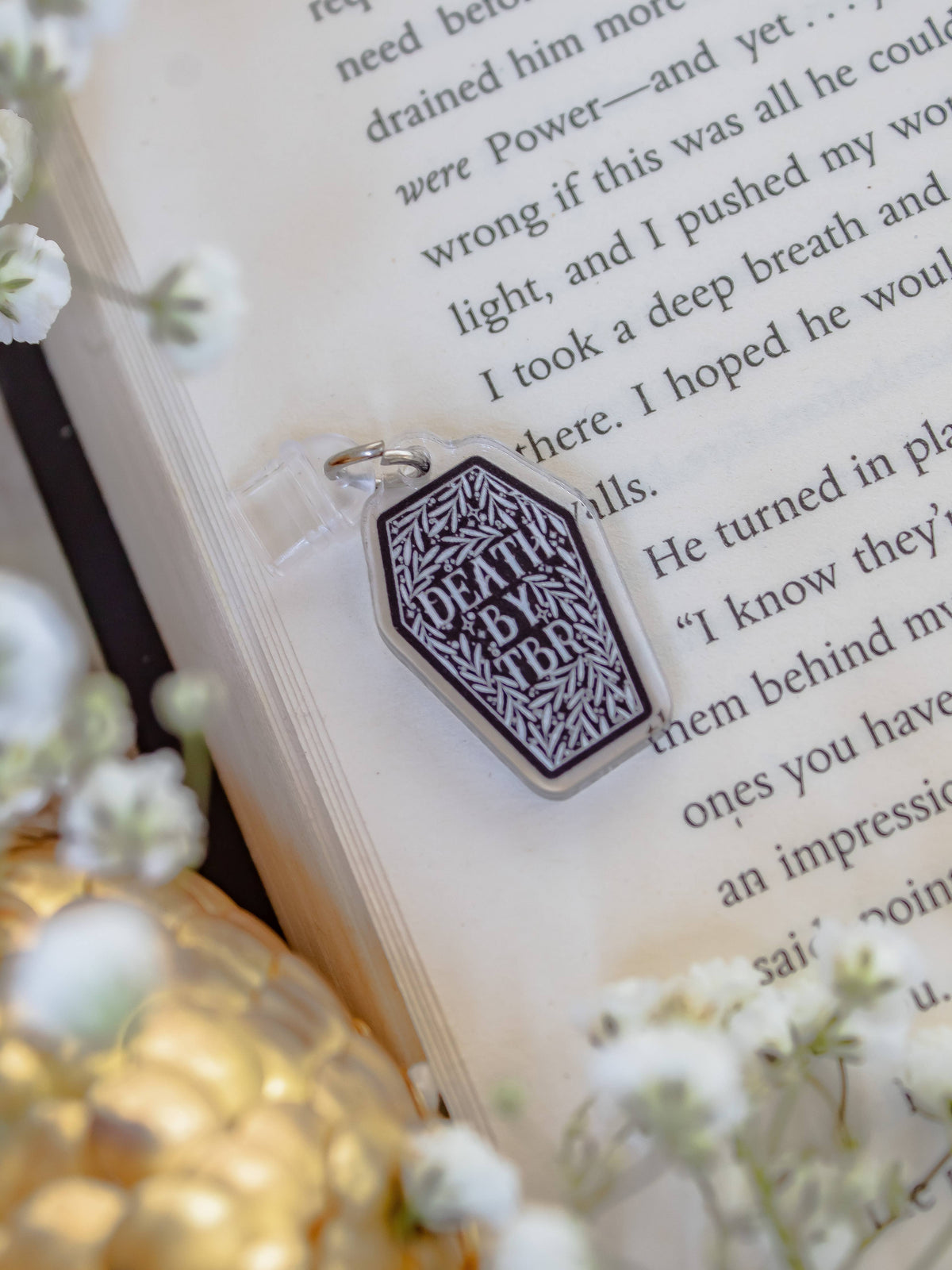 Death By TBR Acrylic USB-C Dust Plug Kindle Charm