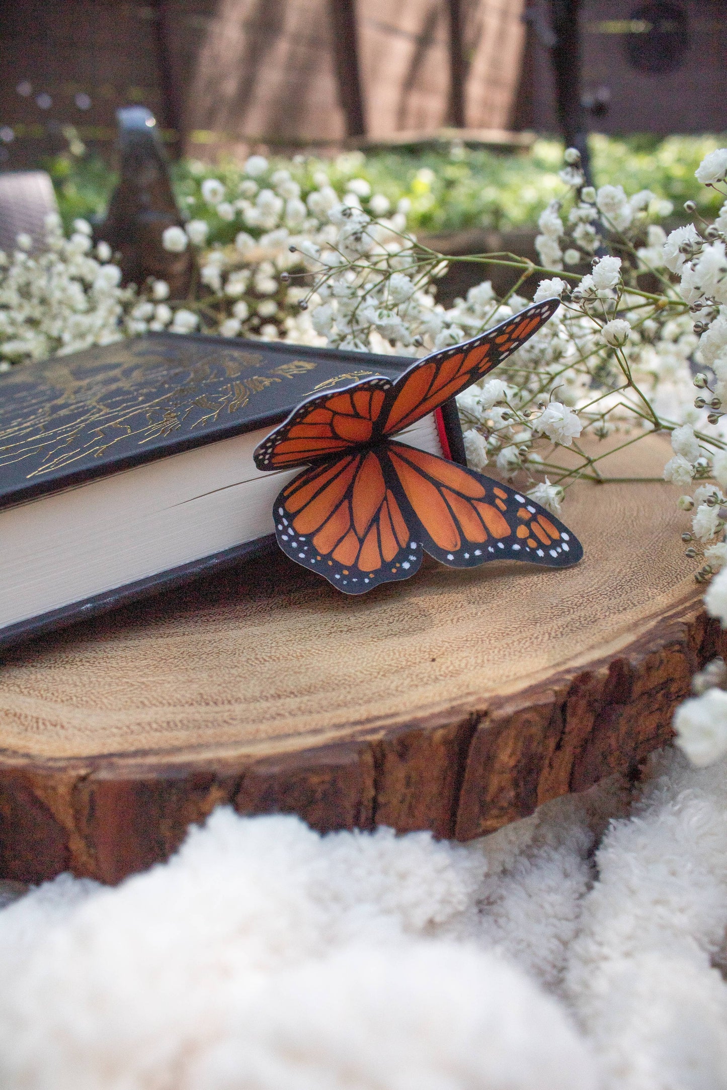 3D Monarch Butterfly Wings Die-Cut Bookmark