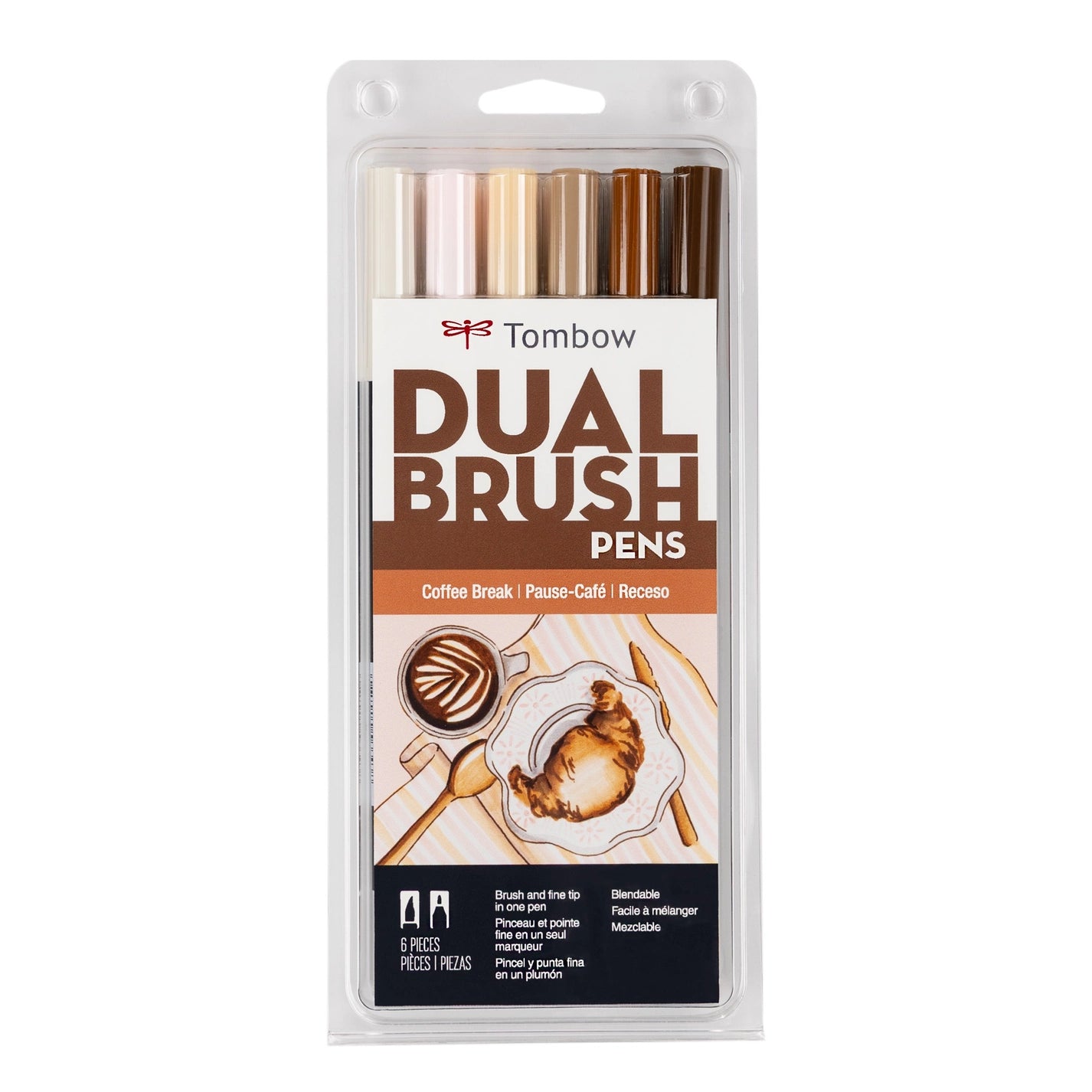 Tombow Dual Brush Pen, 6-Pack Sets