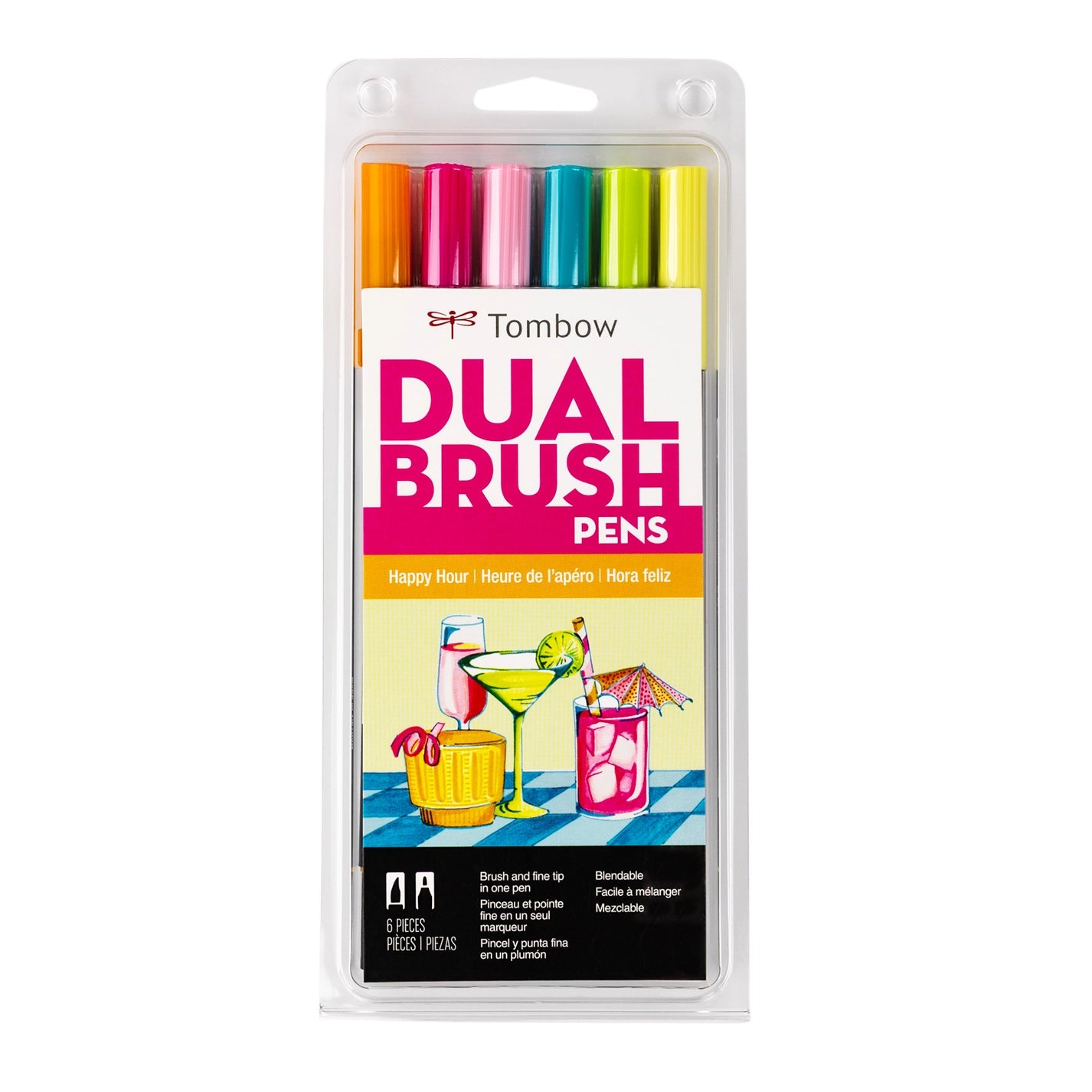 Tombow Dual Brush Pen, 6-Pack Sets