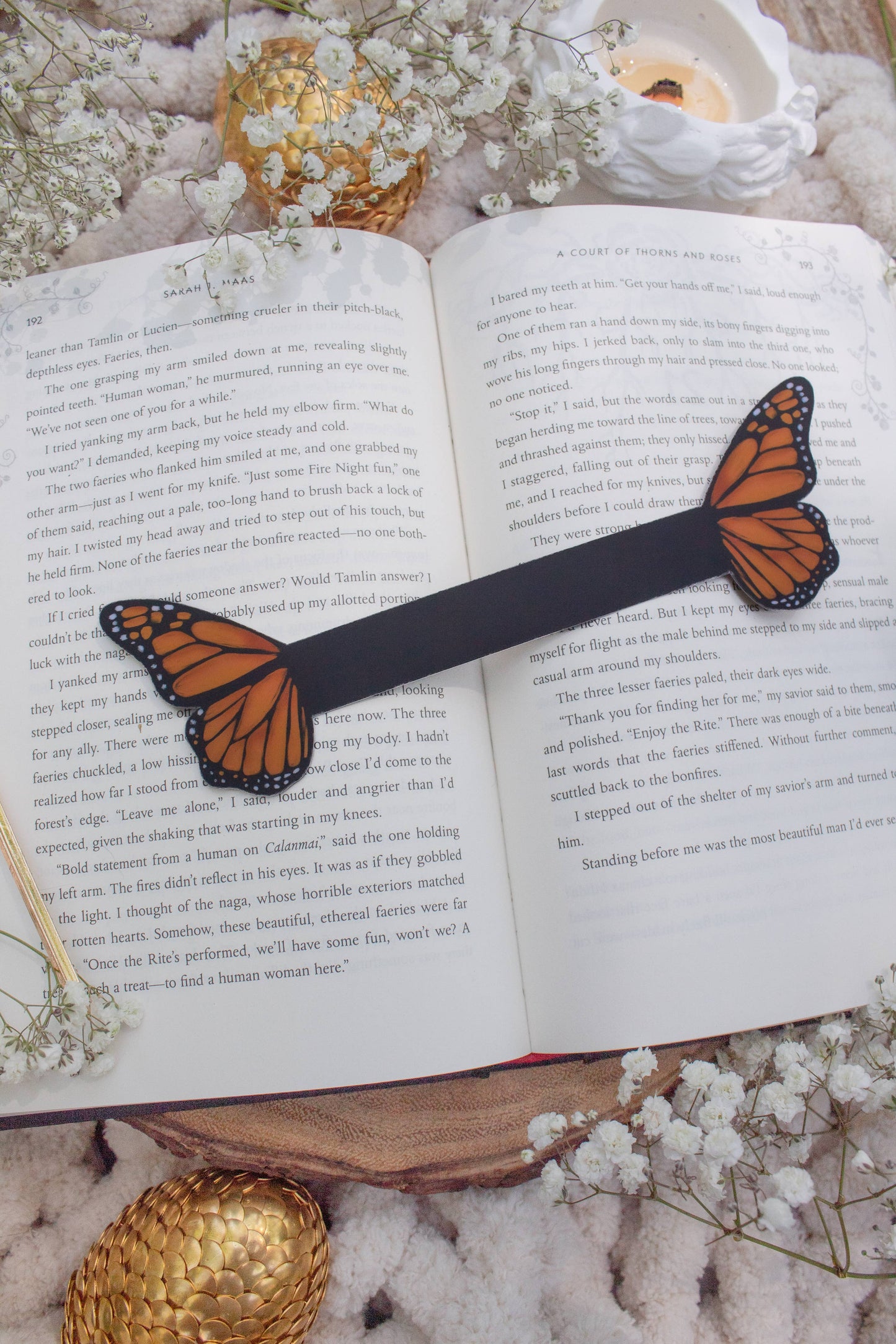 3D Monarch Butterfly Wings Die-Cut Bookmark
