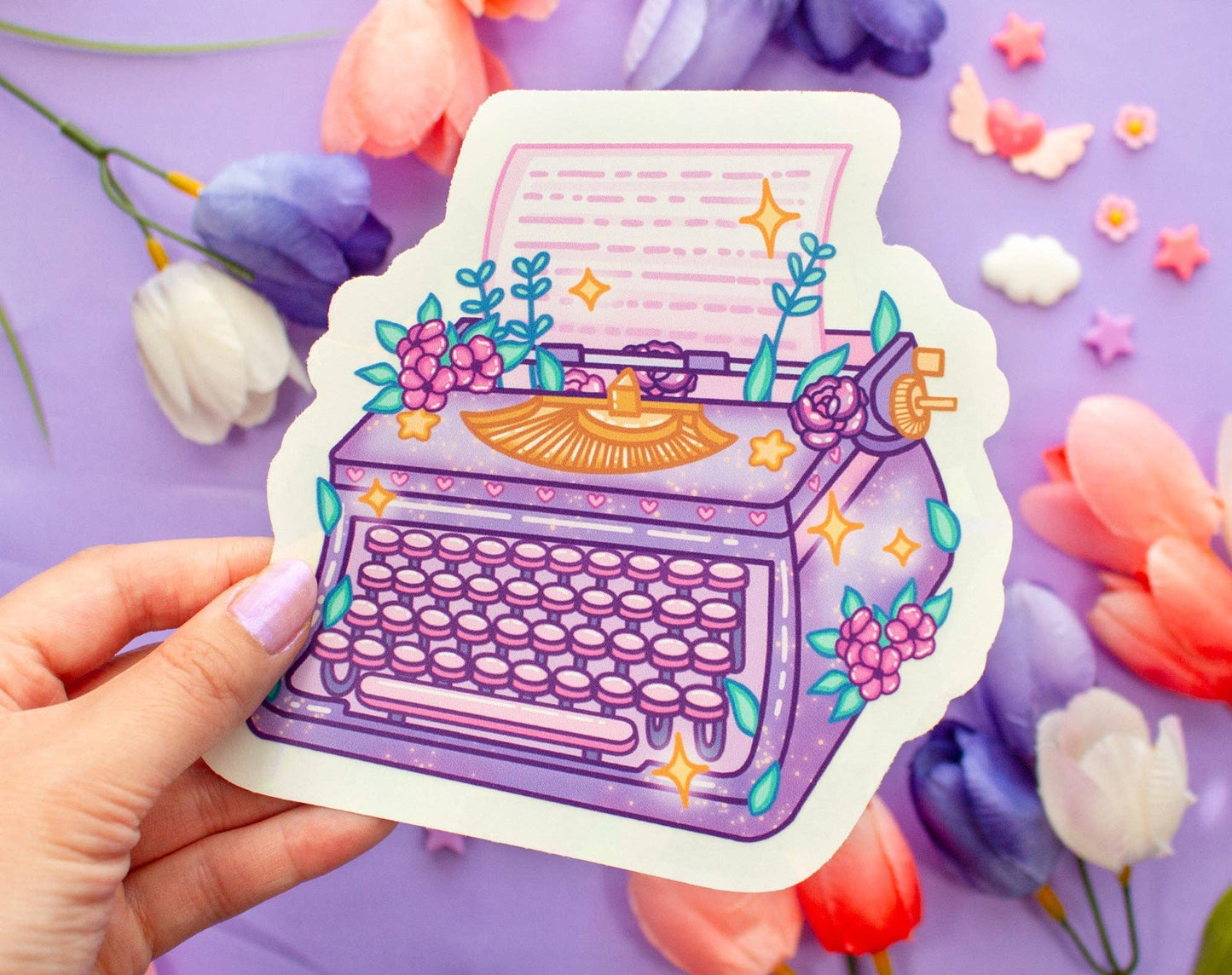 Typewriter Suncatcher Sticker
