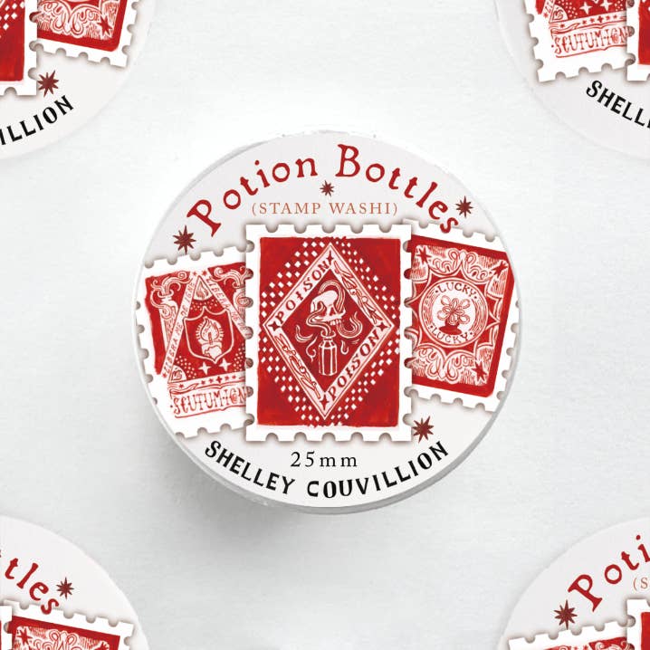 Potion Bottles Stamp Washi Tape / Dark Academia / Bookish