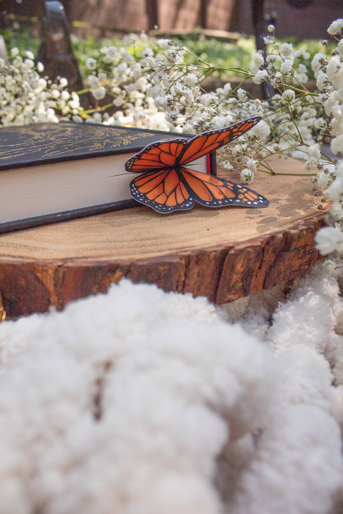 3D Monarch Butterfly Wings Die-Cut Bookmark