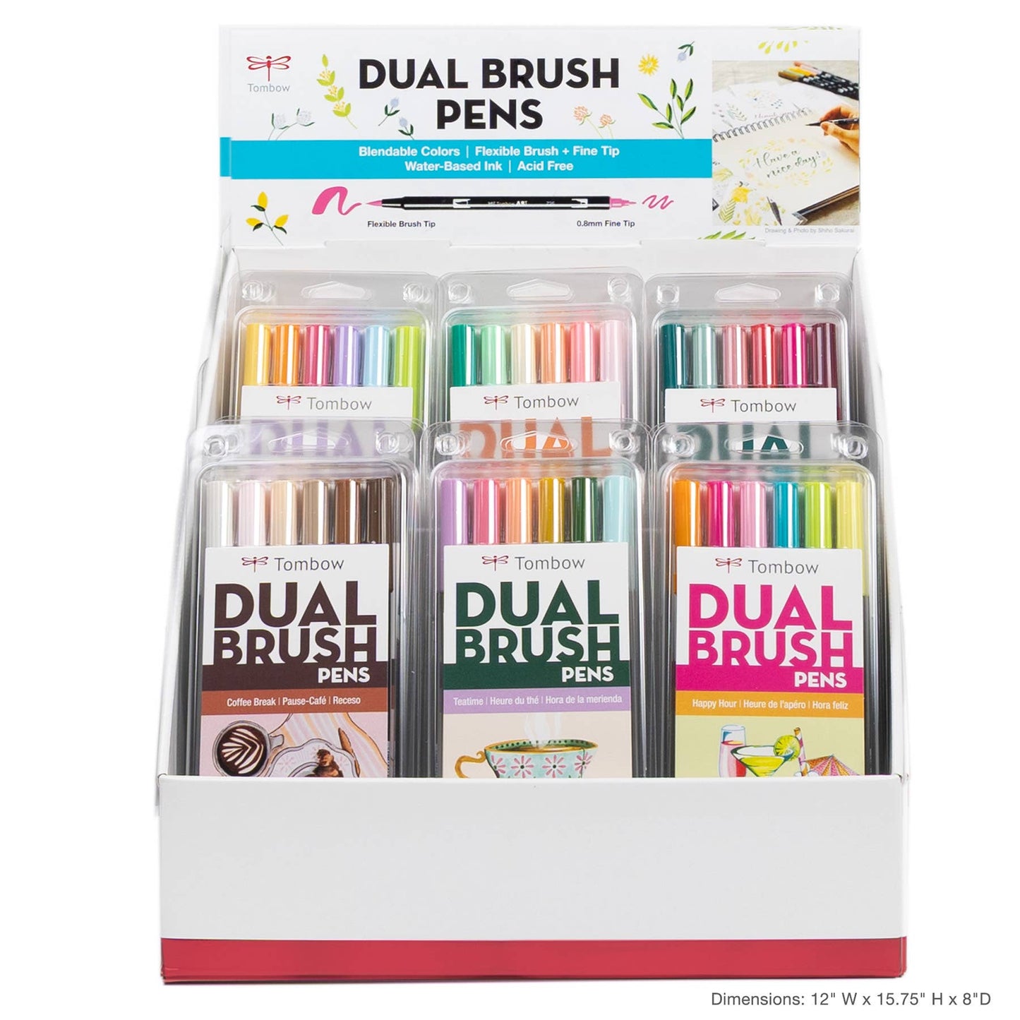 Tombow Dual Brush Pen, 6-Pack Sets