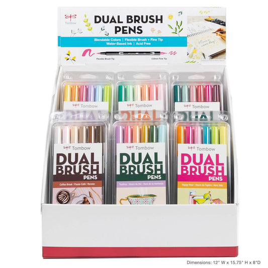 Tombow Dual Brush Pen, 6-Pack Sets