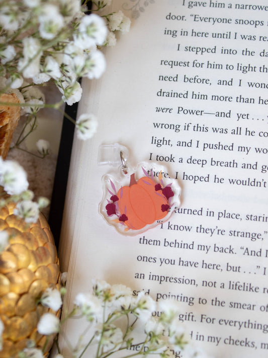 Autumn Pumpkin Acrylic USB-C Dust Plug Kindle Charm