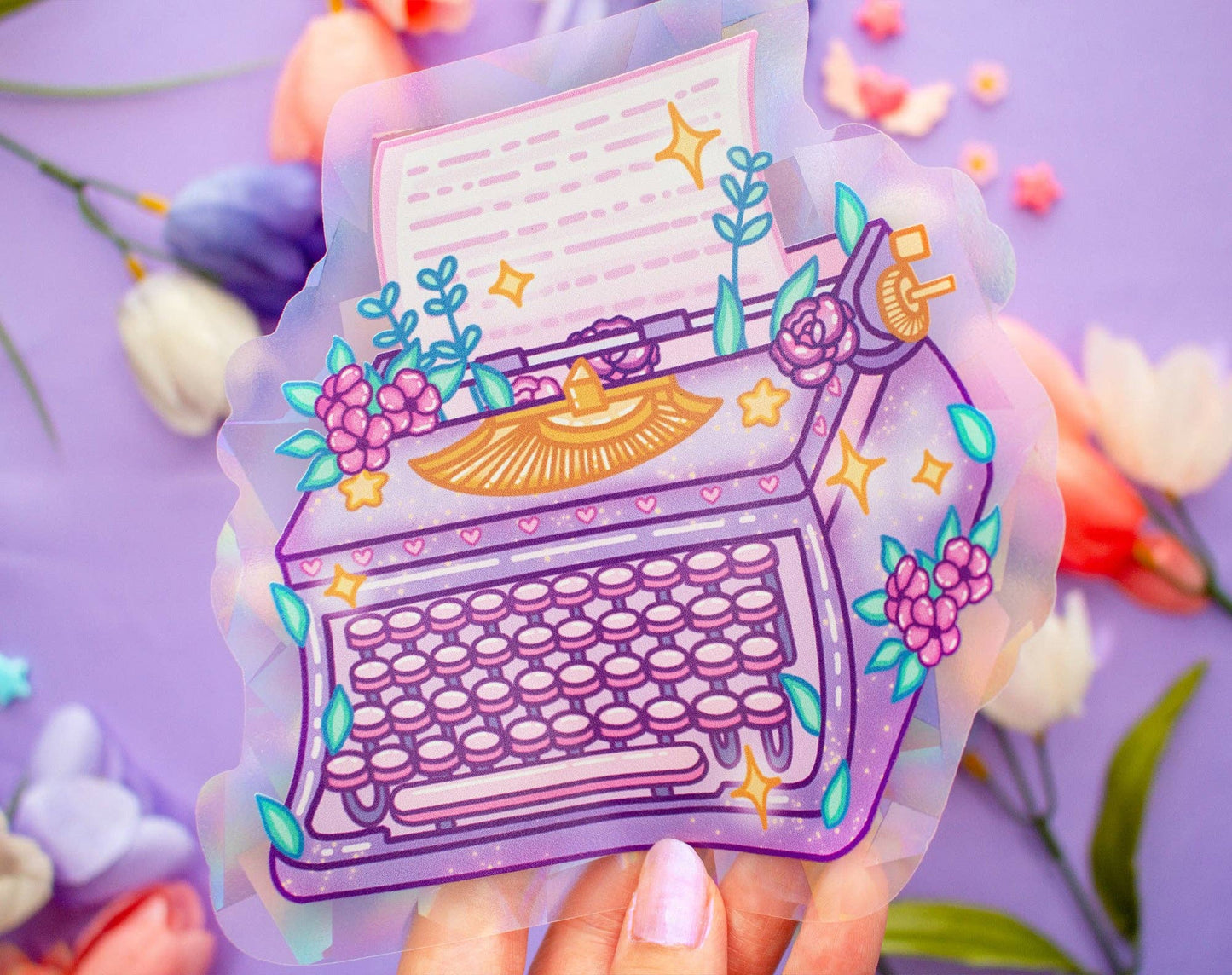 Typewriter Suncatcher Sticker