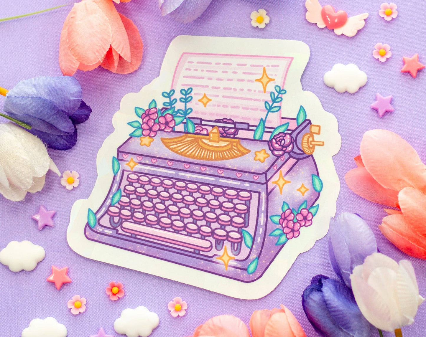 Typewriter Suncatcher Sticker